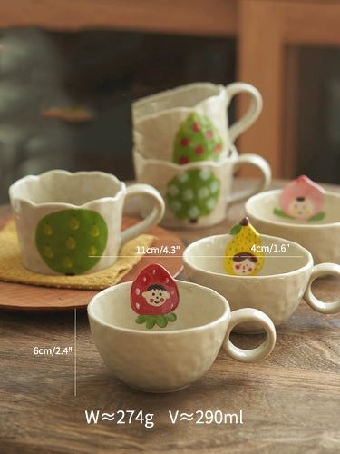 Ceramic Fruit Mug for Afternoon Tea Coffee - PeauleyHome