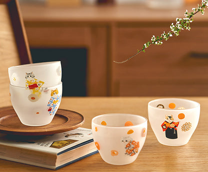 Japanese Style Delicate Glass Tea Cups for Ladies - PeauleyHome