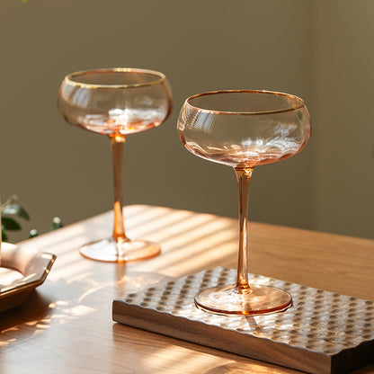 Classy Cocktail Glass Goblet with Golden Rim