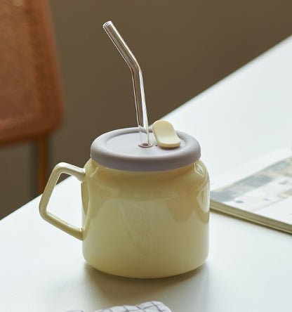 Ceramic Water Cup with Straw - PeauleyHome