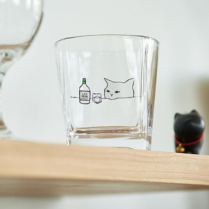 Cat Theme Glass Goblet for Juice or Wine