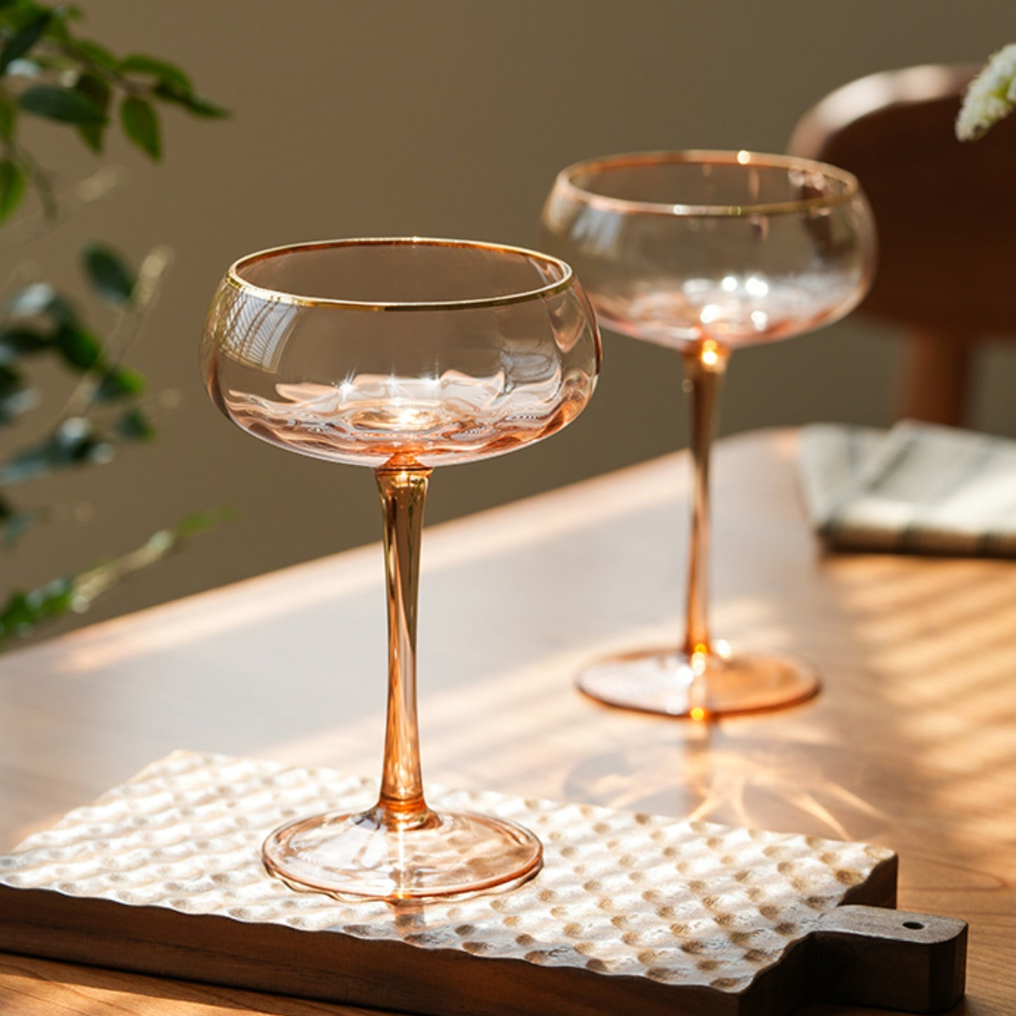 Classy Cocktail Glass Goblet with Golden Rim