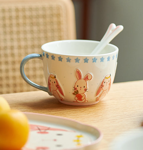 New Arrival Pretty Bunny Ceramic Bowls Plates Mugs Set - PeauleyHome