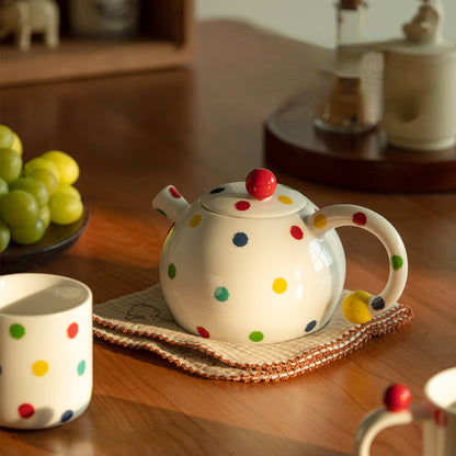 French Ceramic Pots Teapot and Teacups Set