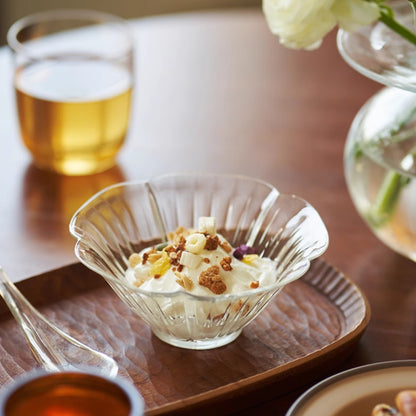 Delicate Petal Glass Bowl & Spoon