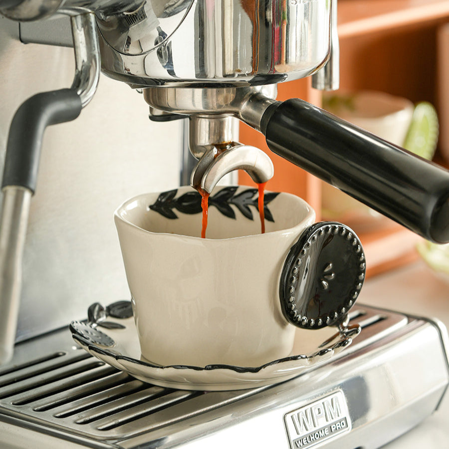 Delicate Ceramic Coffee Mugs and Plates