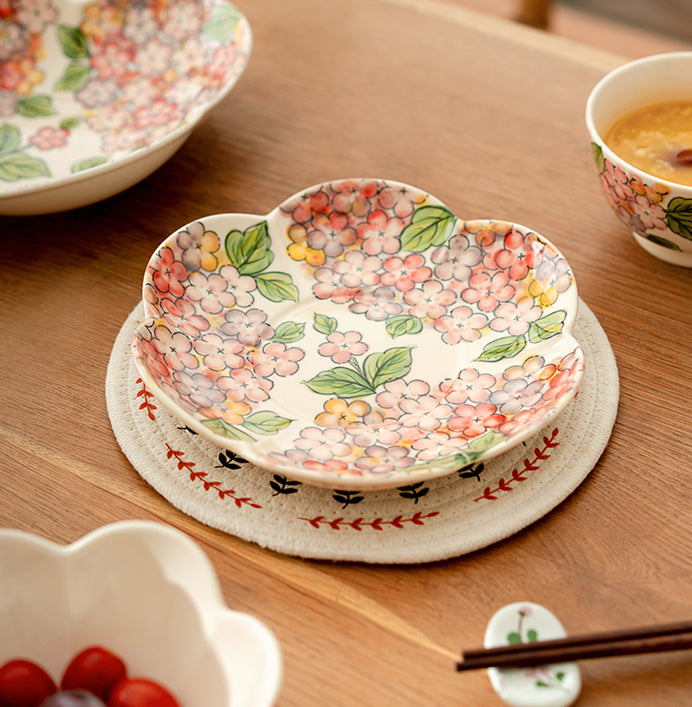 Beautiful Floral Ceramic Bowls Petal Plates - PeauleyHome