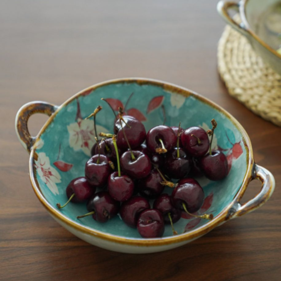 Delicate Japanese Style Ceramic Double-handled Soup Bowl