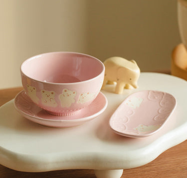 Adorable Bears Ceramic Bowls Plates Set - PeauleyHome