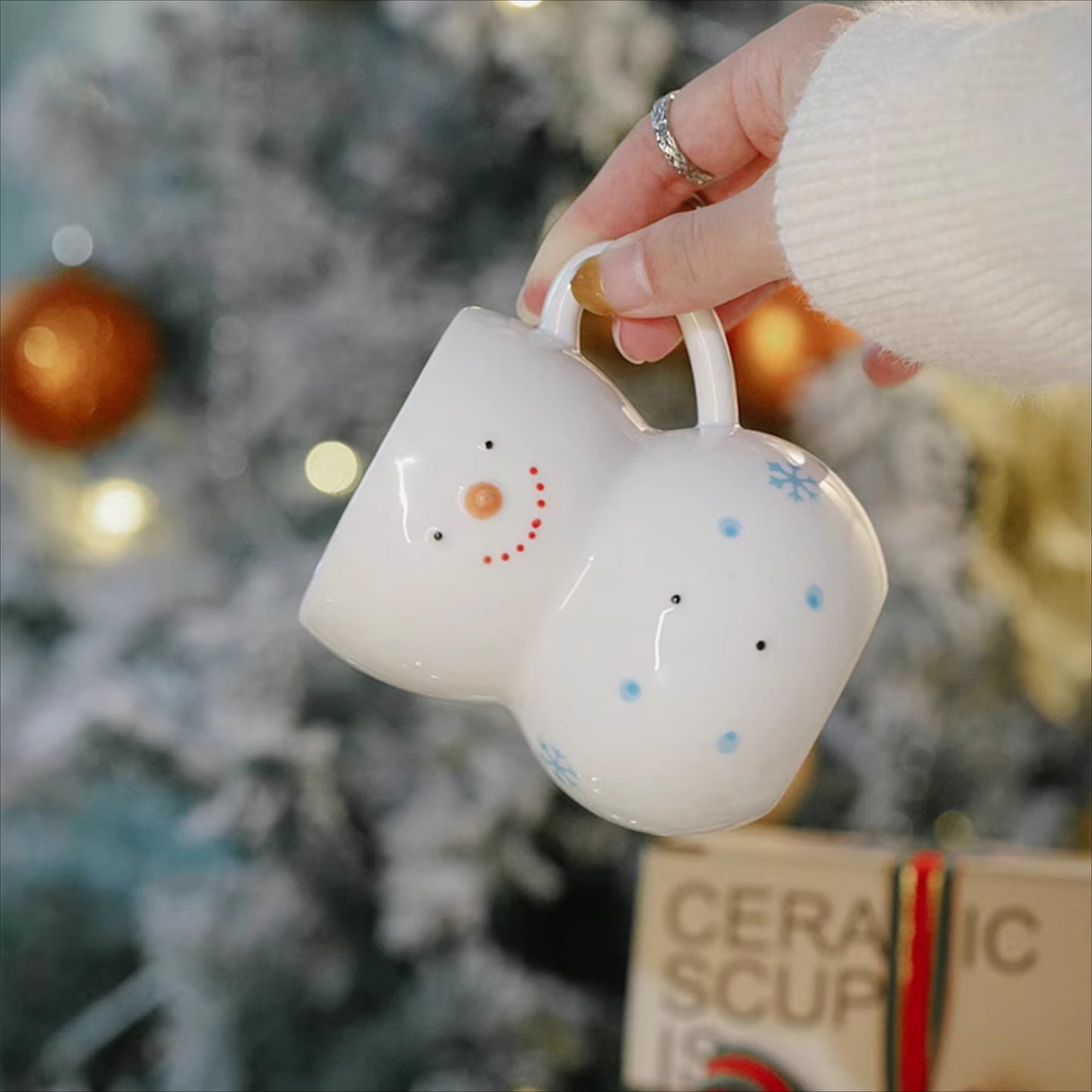 Christmas Gift Adorable Snowman Ceramic Mug