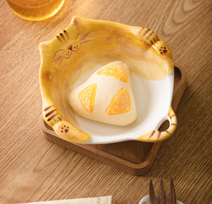 Lovely Cartoon Kitty Ceramic Bowls Plates Set - PeauleyHome