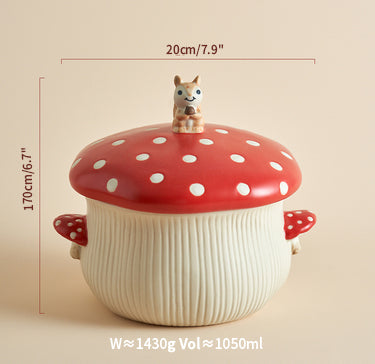 Adorable Mushroom Cartoon Ceramic Tablewares Bowls Plates Mugs Spoon - PeauleyHome