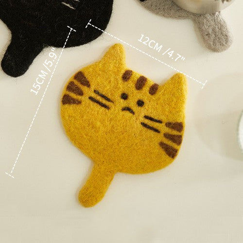 Original Adorable Woolen Heat Pads Kitty Cup Mats - PeauleyHome