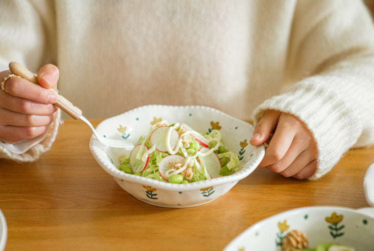 Floral Ceramic Plates Bowls for Home - PeauleyHome