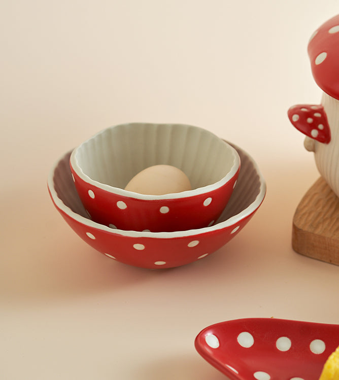 Adorable Mushroom Cartoon Ceramic Tablewares Bowls Plates Mugs Spoon - PeauleyHome