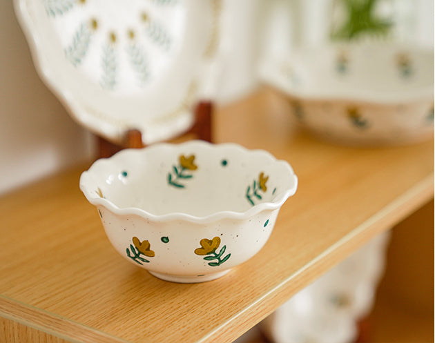 Floral Ceramic Plates Bowls for Home - PeauleyHome