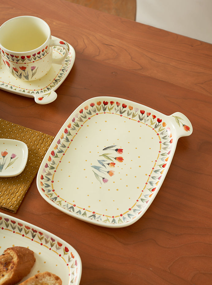 Pretty Floral Ceramic Bowls Plates Mugs for Breakfast - PeauleyHome