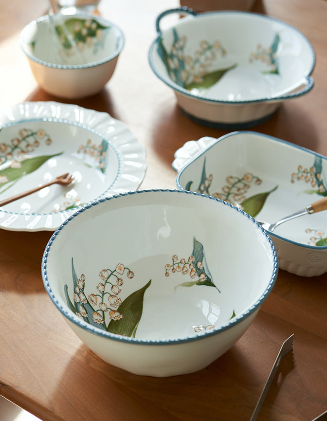 Original Floral Ceramic Bowls Plates - PeauleyHome