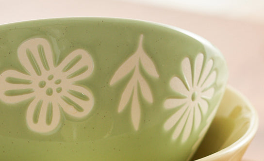 Delicate Floral Ceramic Bowls Plates New Arrival - PeauleyHome