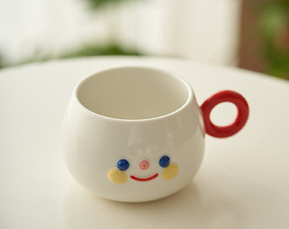 Smiling Face Mug Ceramic Large Capacity Cup - PeauleyHome