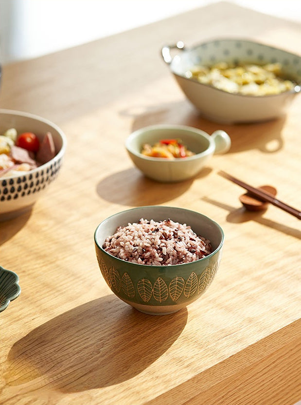 Delicate Vintage Floral Ceramic Rice Bowl Set - PeauleyHome