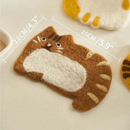 Original Adorable Woolen Heat Pads Kitty Cup Mats - PeauleyHome