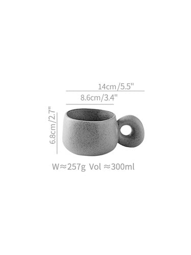 Original Handmade Ceramic Coffee Tea Mugs with Chubby Handle - PeauleyHome