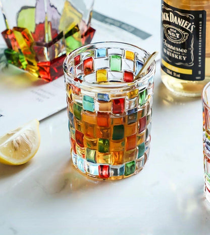 Italian Style Classy Rainbow Weave Glass Tumblers - PeauleyHome