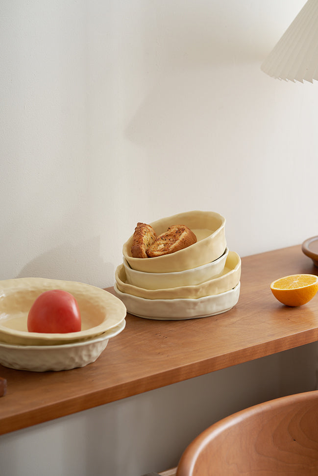 Handmade Irregular Special Ceramic Dessert Plates Bowls - PeauleyHome