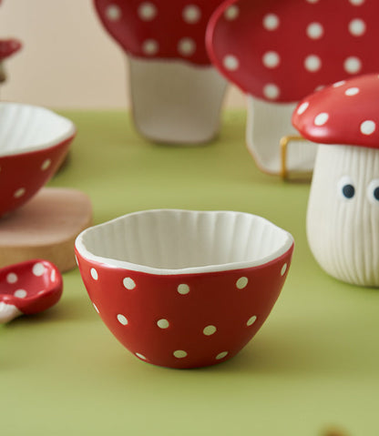 Adorable Mushroom Cartoon Ceramic Tablewares Bowls Plates Mugs Spoon - PeauleyHome