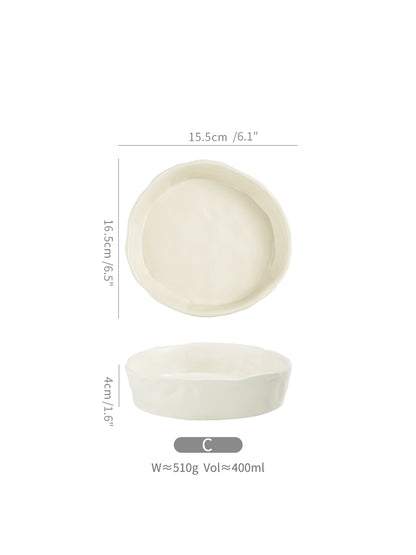 Handmade Irregular Special Ceramic Dessert Plates Bowls - PeauleyHome