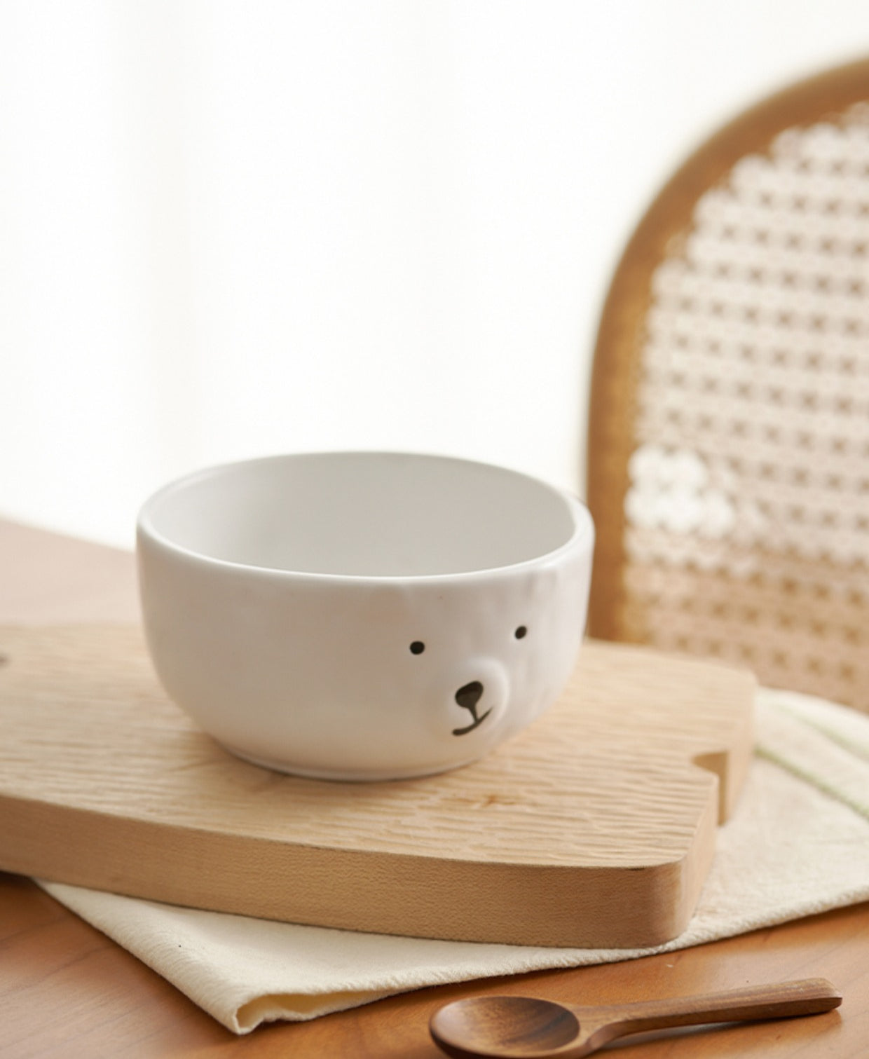 Lovely White Bear Ceramic Plates Bowls for Breakfast - PeauleyHome