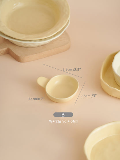 Handmade Irregular Special Ceramic Dessert Plates Bowls - PeauleyHome