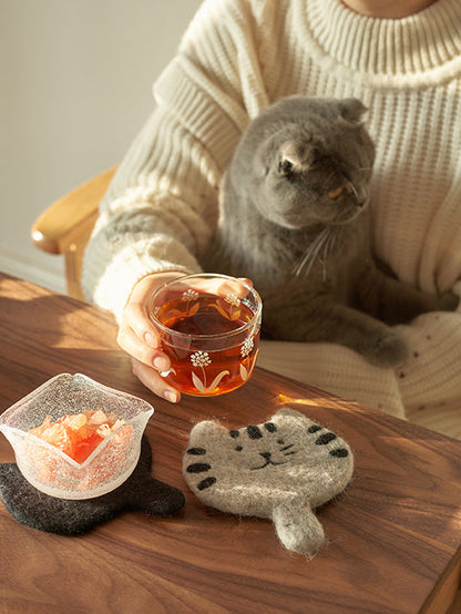 Original Adorable Woolen Heat Pads Kitty Cup Mats - PeauleyHome