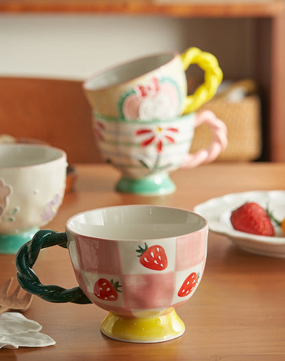 Beautiful Hand-painted Floral Ceramic Mugs - PeauleyHome