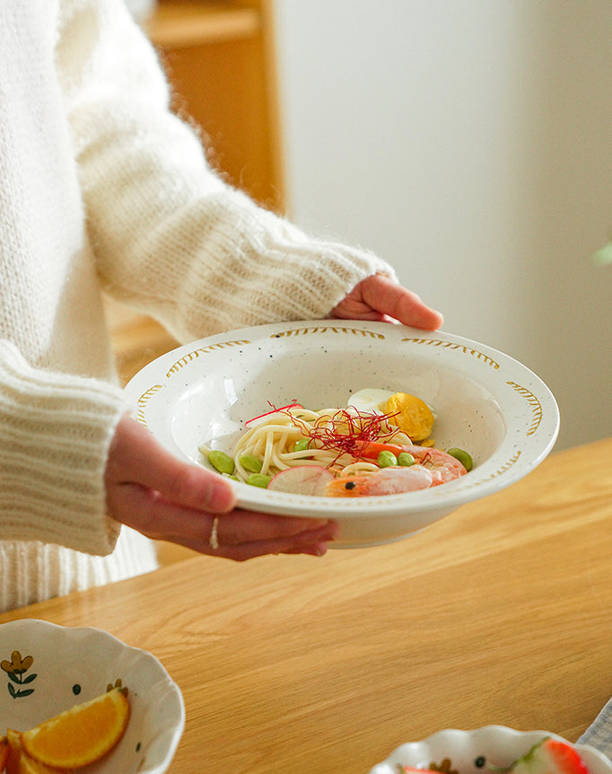 Floral Ceramic Plates Bowls for Home - PeauleyHome