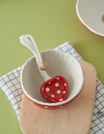 Adorable Mushroom Cartoon Ceramic Tablewares Bowls Plates Mugs Spoon - PeauleyHome