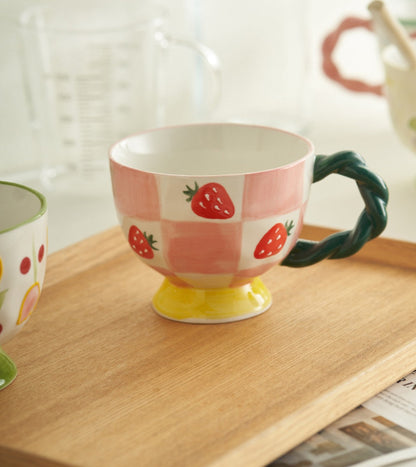 Beautiful Hand-painted Floral Ceramic Mugs - PeauleyHome