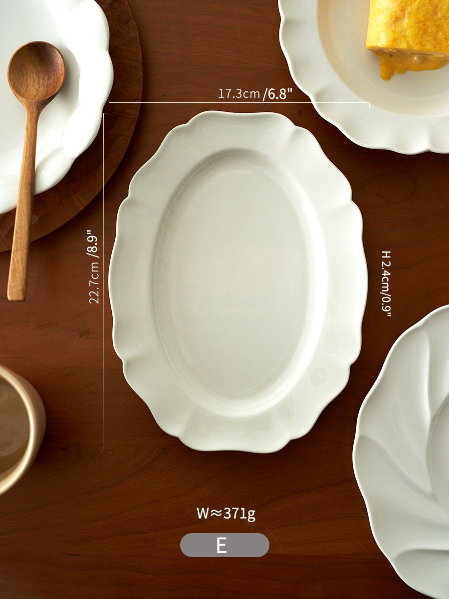 White Ceramic Service Plate Straw Hat Plates New Arrival - PeauleyHome