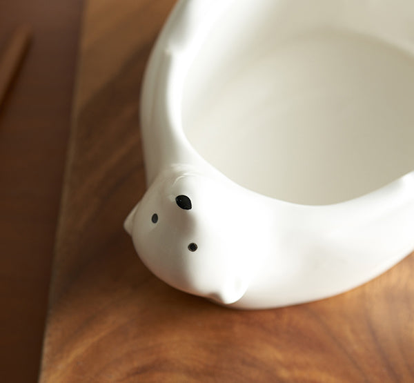 Nordic Ceramic Bowls with Polar Bear centred - PeauleyHome