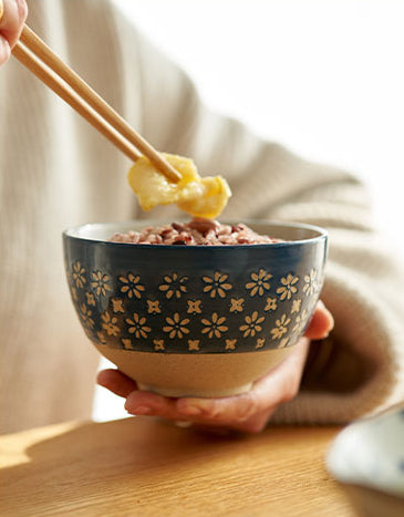 Delicate Vintage Floral Ceramic Rice Bowl Set - PeauleyHome