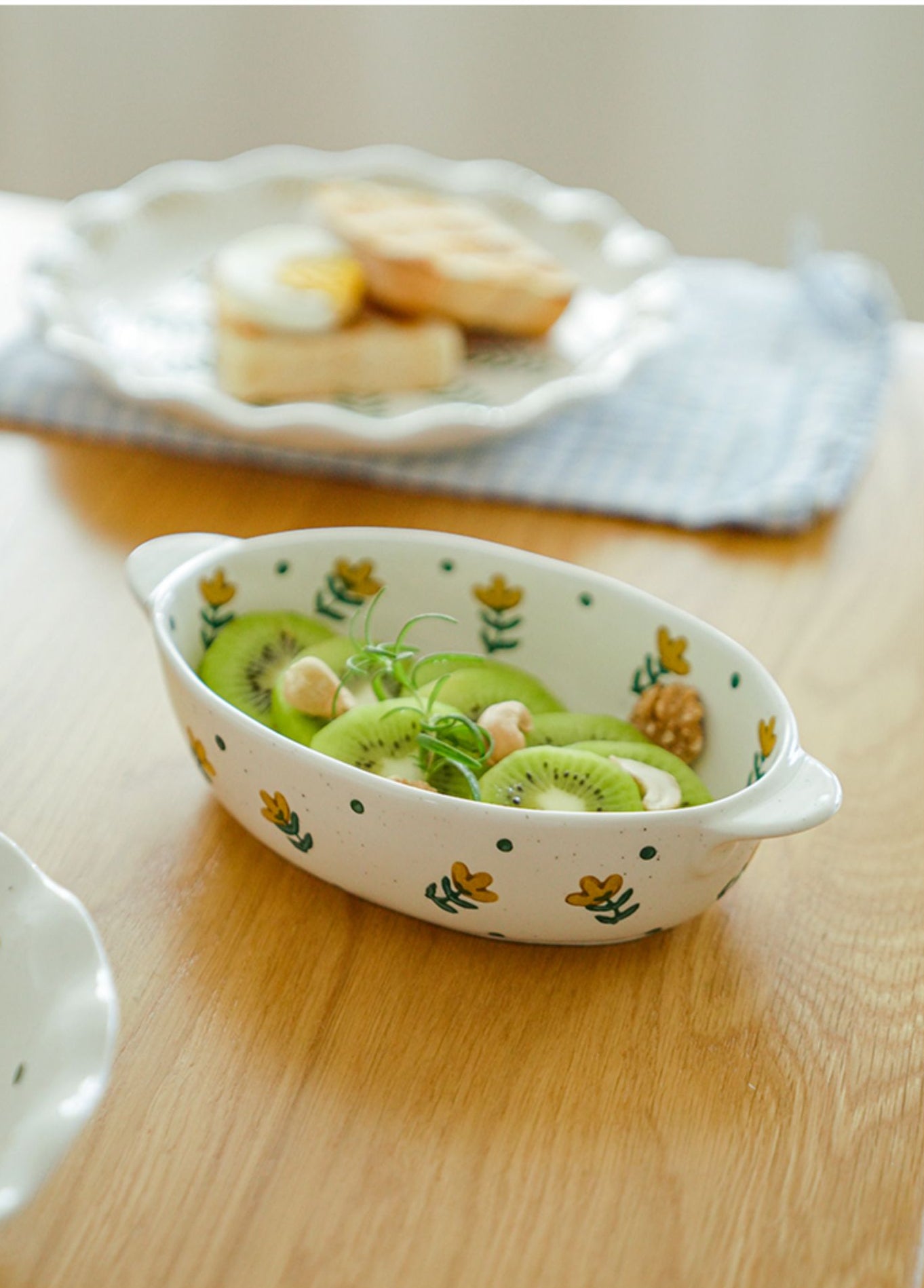 Floral Ceramic Plates Bowls for Home - PeauleyHome