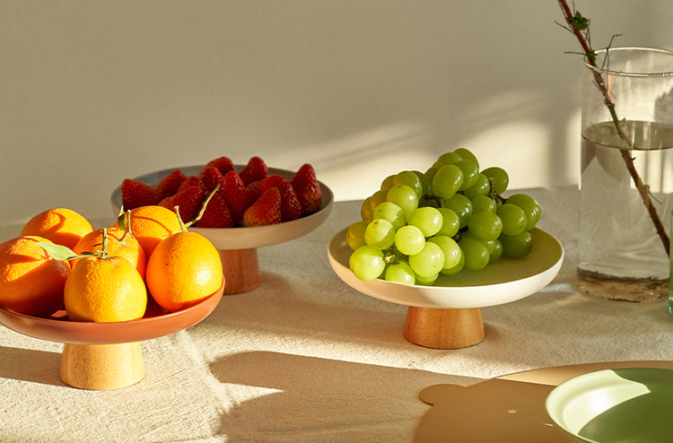 Original Modern Fruit Tray( plastic) with Wooden Support - PeauleyHome