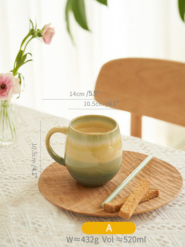 Handmade Large Capacity Delicate Coffee Cup Ceramic Teacup Mug - PeauleyHome