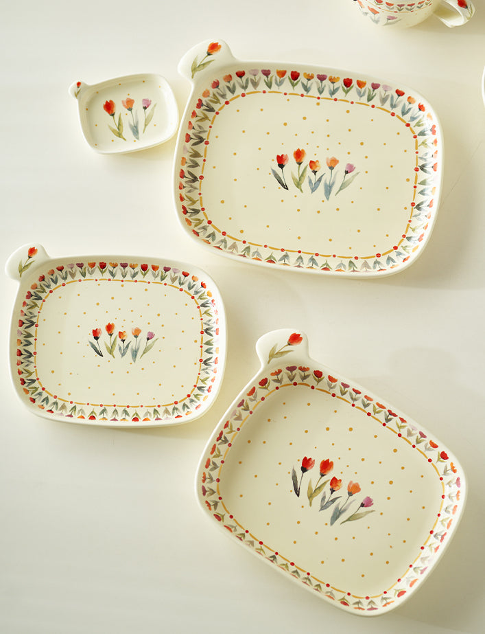 Pretty Floral Ceramic Bowls Plates Mugs for Breakfast - PeauleyHome