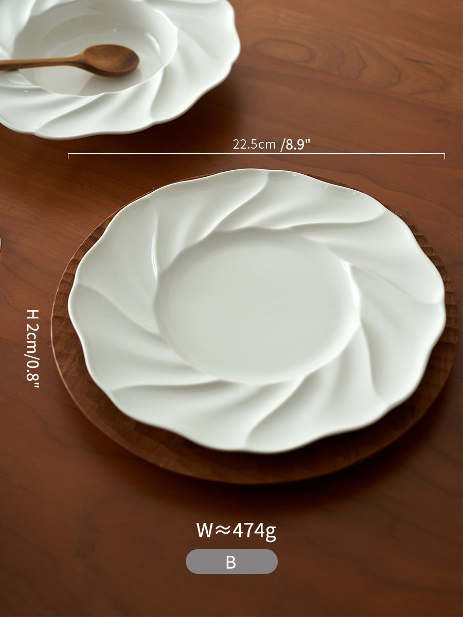 White Ceramic Service Plate Straw Hat Plates New Arrival - PeauleyHome