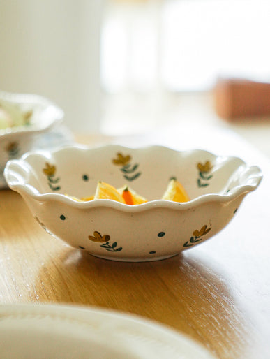 Floral Ceramic Plates Bowls for Home - PeauleyHome