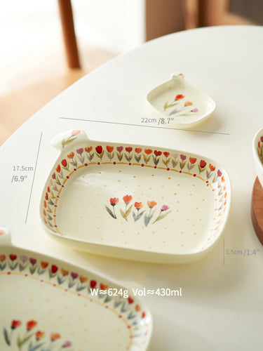 Pretty Floral Ceramic Bowls Plates Mugs for Breakfast - PeauleyHome