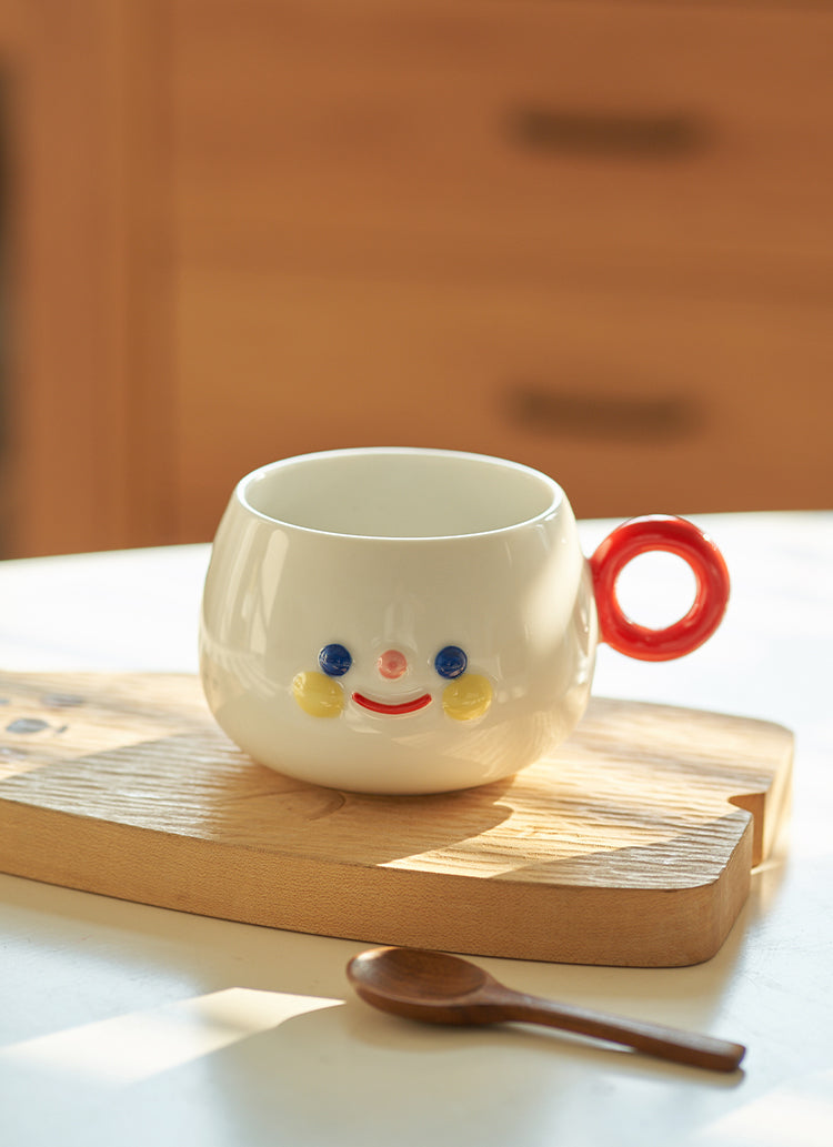 Smiling Face Mug Ceramic Large Capacity Cup - PeauleyHome