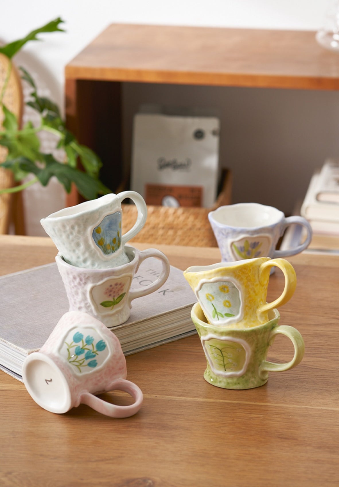 Handmade French Floral Water Cup Ceramic Coffee Mugs for Girls - PeauleyHome